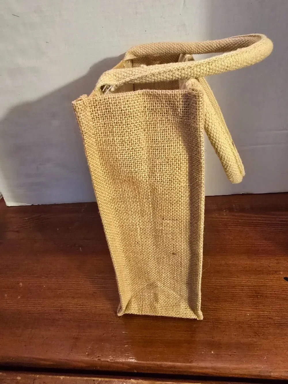 Bag Burlap Jute Canvas Handles Reusable Tan 9